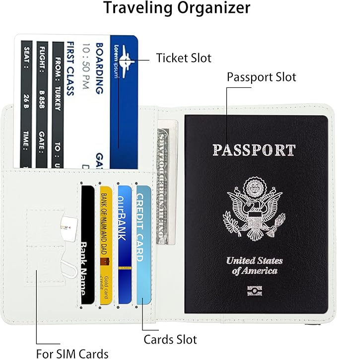 Passport Holder for Women and Men PU Leather Passport Cover for Travel (Masonic)