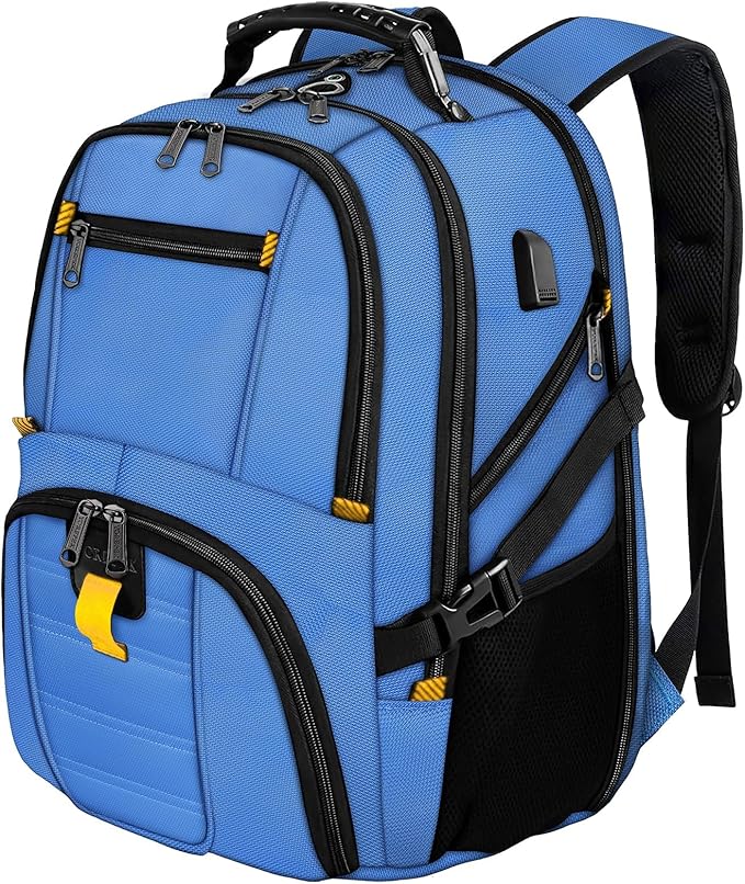 YOREPEK Travel Backpack, Extra Large 50L Laptop Backpacks for Men Women, Water Resistant College Backpack Airline Approved Business Work Bag with USB Charging Port Fits 17 Inch Computers, Cobalt Blue