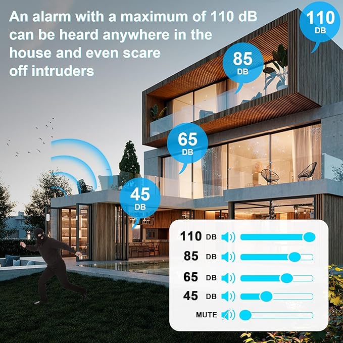 SanJie Door Chime, Door Open Contact Sensor Alarm for Business/Store/Home/Office When Entering, with 500 FT Range,26 Chimes 5 Adjustable Volume 2 Receivers +2 Sensors