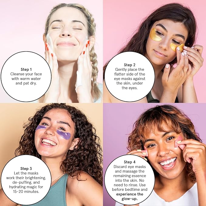 grace & stella Retinol Under Eye Patches for Puffy Eyes and Dark Circles - Restoring Gel Under Eye Masks with Hyaluronic Acid - Vegan Cruelty-Free Skincare, Birthday Gifts for Women (Purple, 48 Pairs)