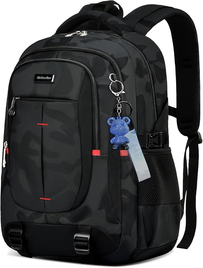 schoolbags for Middle school and high school student，high-capacity camo bookbags for Teens boys，Water Resistant Anti Theft Travel backpack with Computer compartment Fits 15.6 Inch Laptop