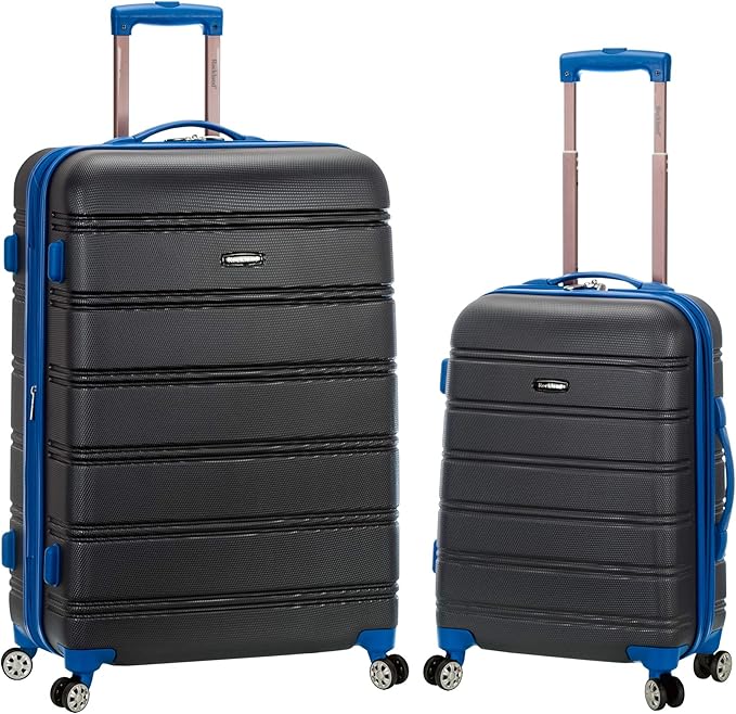 Rockland Melbourne Hardside Expandable Luggage with Spinner Wheels, Grey, 2 Piece (20/28)