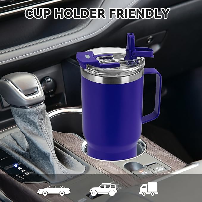 HASLE OUTFITTERS 30oz Tumbler Bulk with Handle, Insulated Travel Coffee Mug Set with Handle Leak-Proof Double Wall Stainless Steel Vacuum Tumblers Pack Metal Cup for Hot and Cold Drink