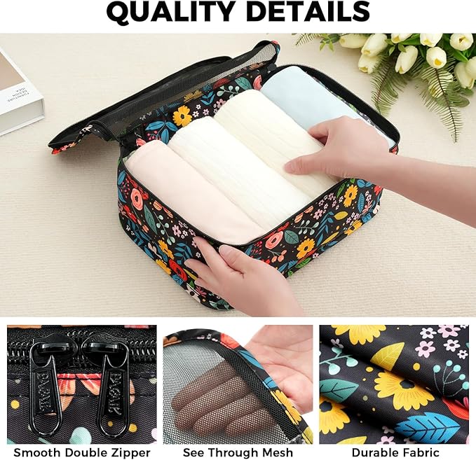 BAGAIL 9 Set Packing Cubes Luggage Packing Organizers for Travel Accessories