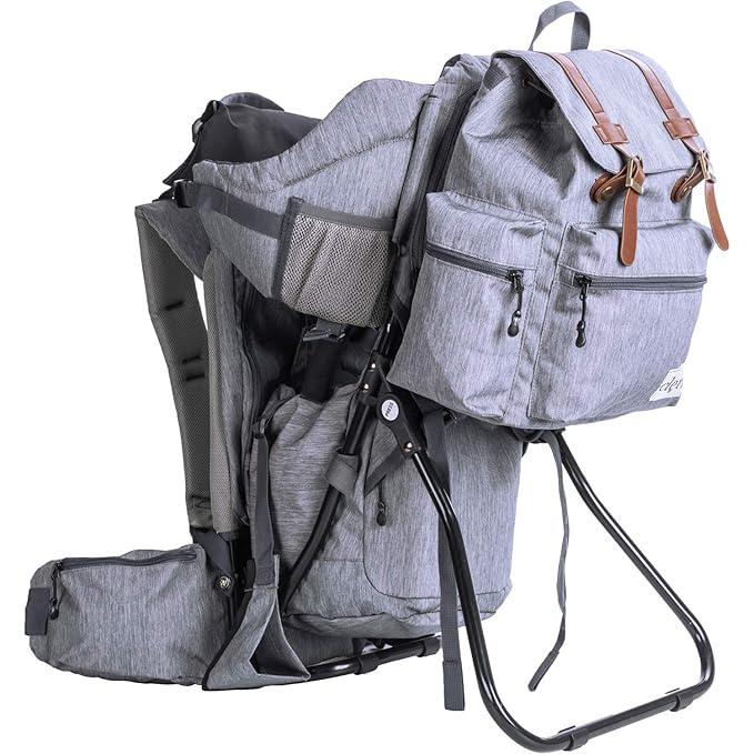 ClevrPlus Urban Explorer Child Carrier Hiking Baby Backpack, Heather Gray