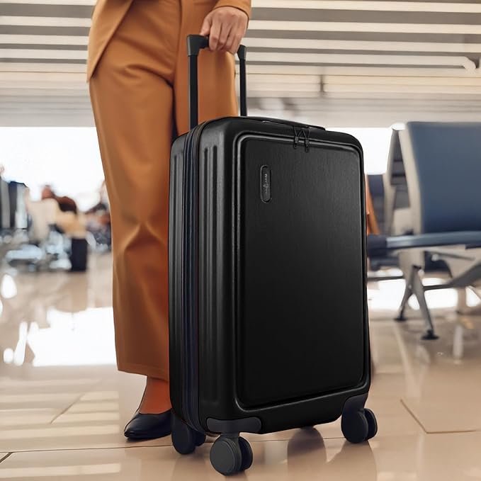 24 Inch Luggage with Spinner Wheels, Hard Shell Suitcase with TSA Locks for Luggage, Travel Large Suitcase, Expandable Hard Shell Suitcases, Black