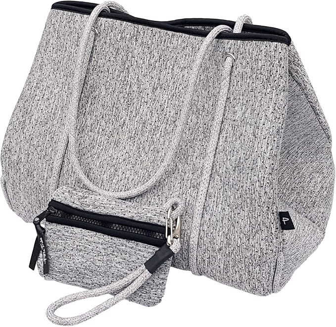 Pole Tribe Neoprene Tote - Large Beach, Gym, Travel Bag & Wallet, Water-Resistant, Durable, Lightweight, Sailor Rope Design