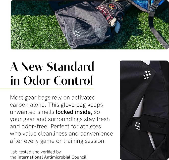 Salt Glove Bag Smell-Proof Durable Odor Containing Bag for Gloves - Extra Large - Water-Resistant and Easy to Clean Smell Proof Bag - Black