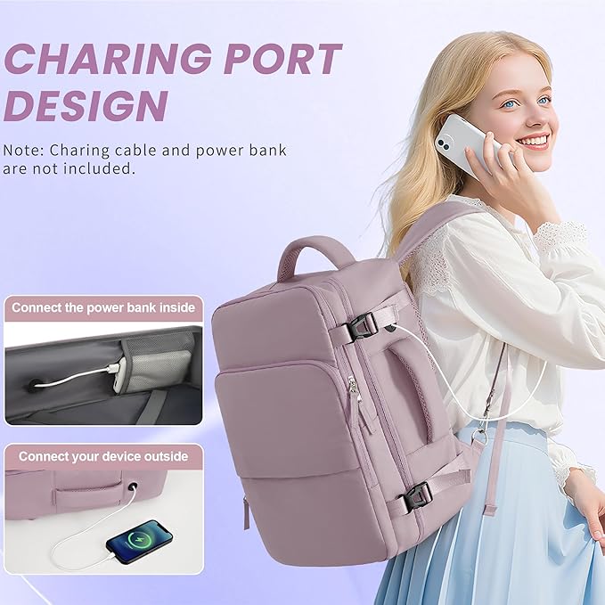 Travel laptop Backpack for Women, Personal Item Size Flight Approved, 16 Inch Laptop Bag with Multi-Pockets, College Computer Bag, Waterproof Carry On Backpack Casual Daypack Backpack