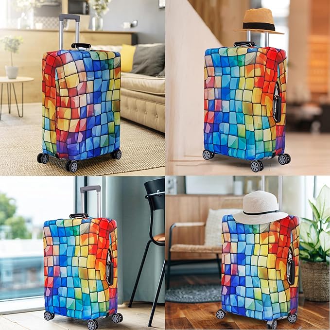 MosaiRudo Travel Luggage Covers For Suitcase Tsa Approved,Suitcase Cover Protector Fit 18-32 Inch Luggage Travel Accessories (T2504, XL)