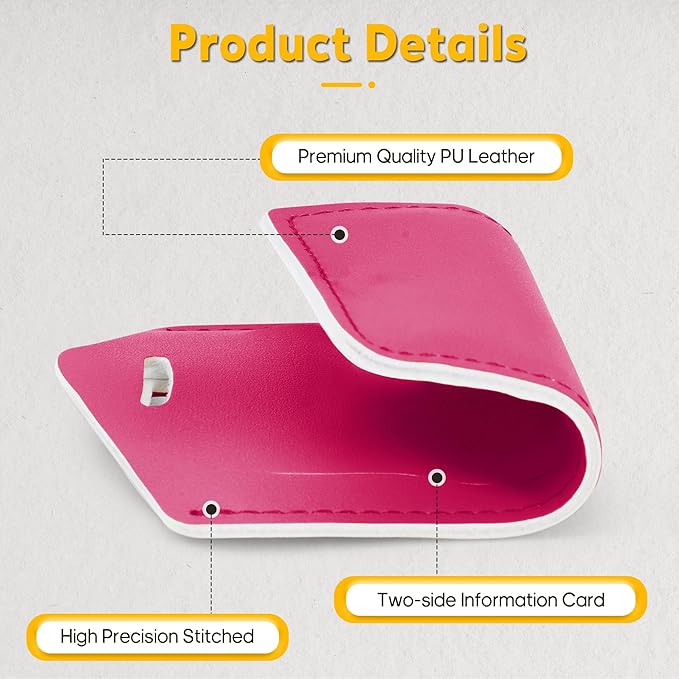 Travelambo Luggage Tags for Suitcases Faux Leather Privacy Protection 2 Pack Bag Tags Travel Accessories Essential, Rose Red