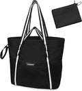 Beach Bag with Zipper - 8 Pockets Sandproof Beach Tote Bag for Women,Foldable Lightweight Family Swim Bag Vacation