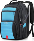 18.4 Inch Extra Large Backpack, Carry on Backpack, 55L Travel Laptop Backpack, Water Resistant Casual Hiking Daypack, Computer Bag with USB Port, College School Backpack for Men Women, Blue