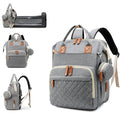 Diaper Bag, Backpack with Changing Station, Waterproof Baby Bag for Boys & Girls, USB Charging Port for Parents, Travel Backpack Baby Essentials & Lovely Baby Shower Gifts, Grey