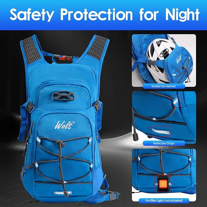 WOLT Hydration Backpack 18L Hiking Water Backpack with 2L Water Bladder for Men Women, Hydration Pack for Running Cycling Biking and Climbing