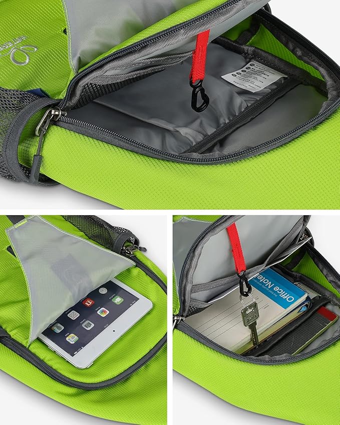 WATERFLY Crossbody Sling Backpack Sling Bag Travel Hiking Chest Bag Daypack