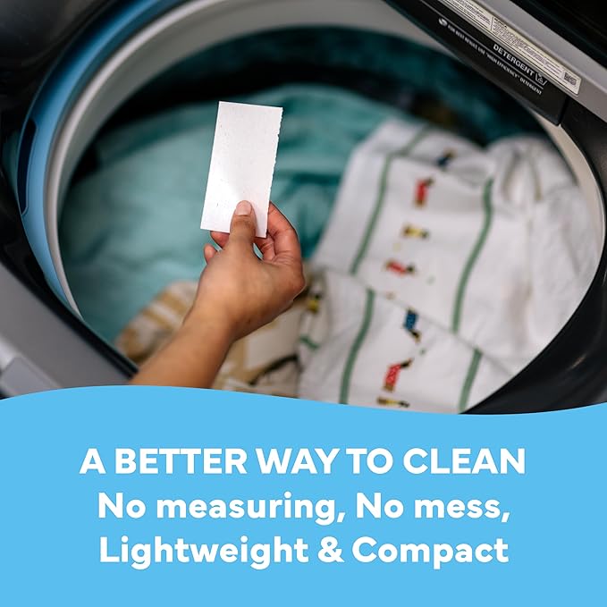 Tru Earth Eco-friendly, Biodegradable, Zero Waste, Cruelty-Free Laundry Detergent Sheets/Eco-Strips for Sensitive Skin, 32 Count (Up to 64 Loads), Fresh Linen Scent