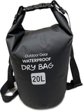 EliteShield Waterproof Dry Bag backpack Roll Top Closure Rafting Boating Black 10L With Free Phone case