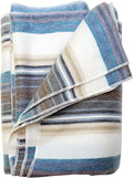 Alpaca Wool Throw Blanket | Super Soft, Lightweight, Breathable and Hypoallergenic | Non-Itchy or Scratchy (Blue White Varicolored, Queen (U.S. Standard))