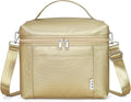 NOL Natural Organic Lifestyle Insulated Lunch Bags for Women Cooler Bag Lightweight Nylon Waterproof Lunch Box For Work (Gold, Medium(normal))