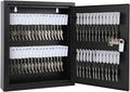 KYODOLED 60-Key Storage Lock Box with Code, Wall Mount Combination Lock Box, Key Hooks & Labels, Black