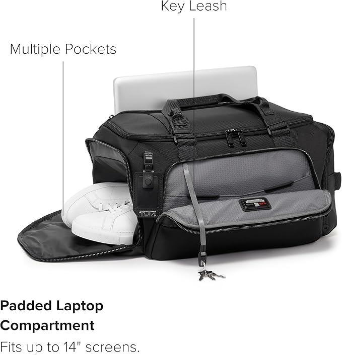 TUMI - Alpha Bravo Mason Duffel - Men's Weekender, Gym and Overnight Travel Bag - Fits Up To 15" Laptop - 11.0" X 19.5" X 10.3" - Black