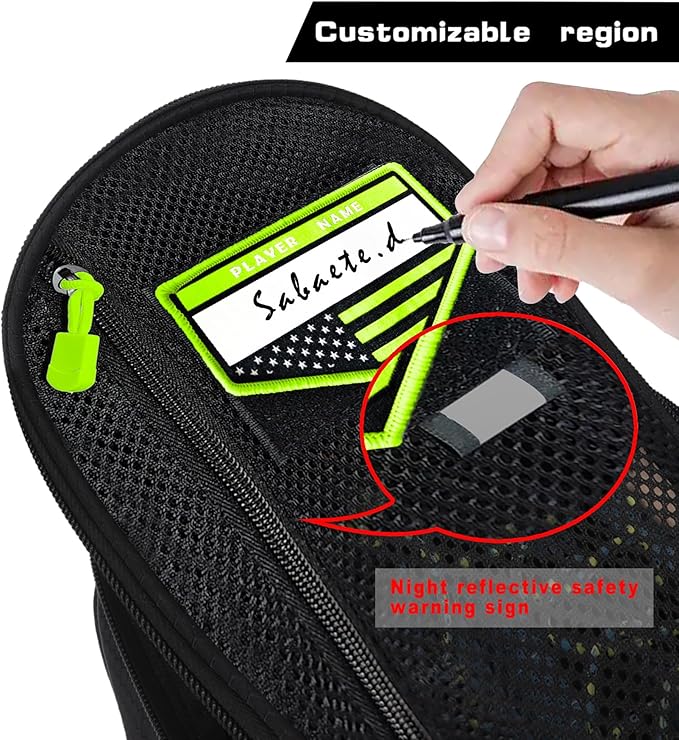Shoe Bag Golf Travel Gym Sport with Side Accessory Outside Pocket for Socks Shoe Pouch Portable Large Shoe Storage Bag for Packing Zippered (black)