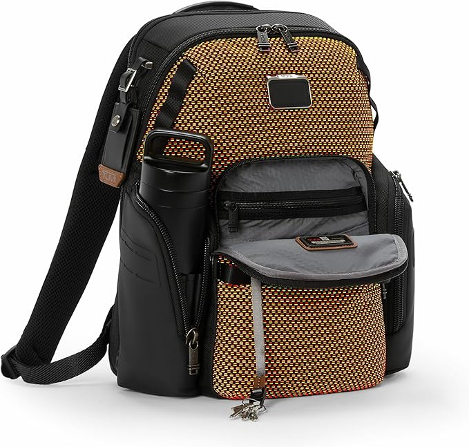 TUMI - Alpha Bravo Navigation Backpack - Everyday Travel Backpack - Fits Up to 15" Laptop - 16.0" X 14.0" X 7.3" - Red/Lime Chameleon