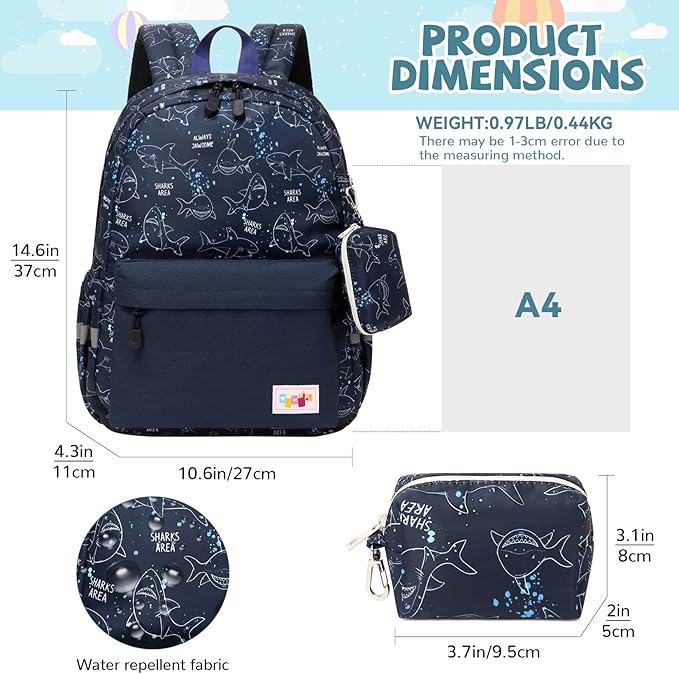 mygreen Toddler Backpack, Kids Backpack for Boys and Girls with Chest Strap