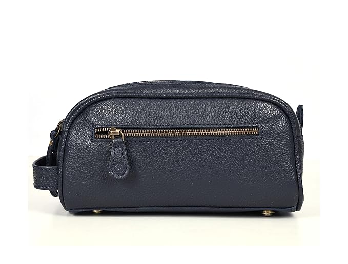 10" Premium Leather Toiletry Travel Pouch With Waterproof Lining | King-Size Handcrafted Vintage Dopp - Kit Gift for Father's Day By Aaron Leather Goods
