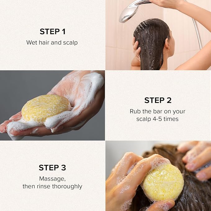 Maka Nature Low-Carbon Shampoo Bar | Korean K-Beauty Haircare with Natural Ingredients for Scalp & Hair Types | Vegan, Eco-Friendly, pH balanced, 3.35oz (Geranium)
