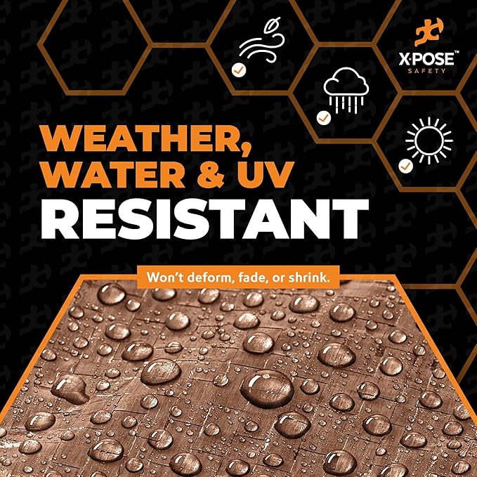 Multipurpose Protective Cover Brown Poly Tarp 8' x 12' - Durable, Water Resistant, Weather Resistant - 5 Mil Thick Polyethylene - by Xpose Safety - by Xpose Safety