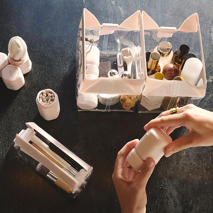 Cadence Extender - Add On to Any Flex Magnetic Containers with Lids,Extension to Travel Bottles for Toiletries - Carry On Travel Essentials For Women/Men - Adds Additional 1.43 fl oz - 3pk, Petal