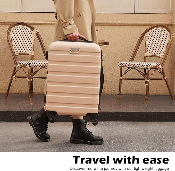 Coolife Luggage 3 Piece Set Suitcase Spinner Hardshell Lightweight TSA Lock (purple2)