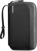 tomtoc Passport Holder Family with RFID Blocking, Passport Wallet Women Men, with Airtag & Sim Card Holder and Eject Pin, Travel Document Organizer with Wrist Strap, Up to 4 Passports, Water-resistant