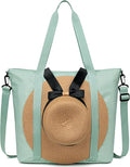 LEDAOU Beach Bags for Women, Beach Bags Waterproof Sandproof, Packable Beach Tote Bag with Zipper Travel Sports