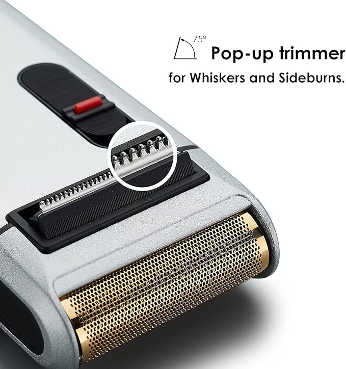 Retro Electric Razors for Men with Beard Trimmer, Rechargeable Mens Gold Foil Shavers, Strong Power (Sliver)