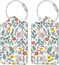Fintie Luggage Tags, Privacy Cover ID Label with Stainless Steel Loop and Address Card for Travel Bag Suitcase, Spring (2 Piece)