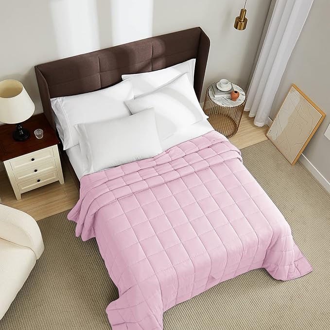 L'AGRATY Weighted Blanket - 80"x87" 25lbs Cooling Breathable Heavy Blanket Microfiber Material with Glass Beads Big Blanket for Adult All-season Summer Fall Winter Soft Thick Comfort Blanket