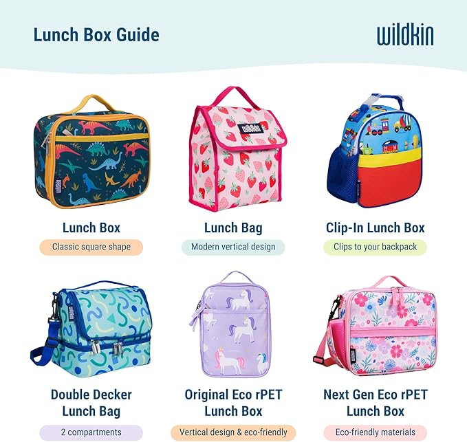 Wildkin Kids Insulated Lunch Box – Durable and Reusable for School & Travel - Confetti Peach