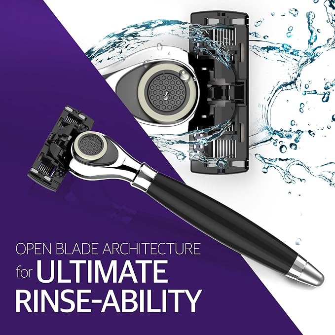 DORCO Pace Classic - Seven Blade Razor System with Pivoting Head and Premium Handle- 9 Pack (1 Handle + 9 Cartridges)