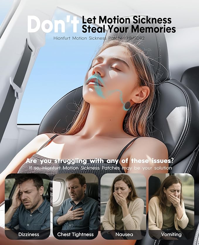 HMSDR2 32ct Motion Sickness Patches with Plant Essence – Lavender – Sea Sickness Patches for Cruise, Car, Airplane – Non-Drowsy, 72H Lasting