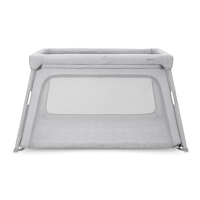 Newton Baby Deluxe Travel Crib & Play Yard | Breathable, Washable Mattress, Foldable Playpen for Toddlers, Travel Bag, Grey
