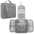 PAVILIA Toiletry Bag Travel Bag for Women Men, Hanging Cosmetic Organizer, Water Resistant Makeup Bag for Accessories Toiletries, Large Travel Essentials Kit (Grey)