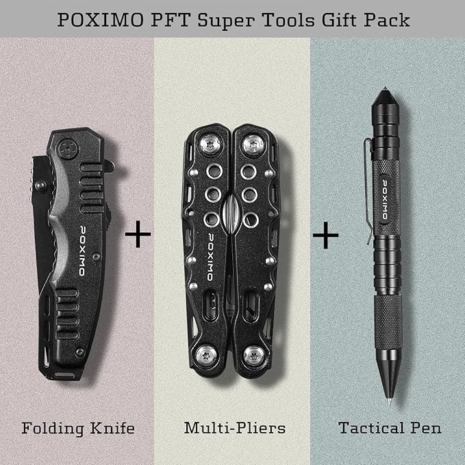 Multitools Gift Set "I LOVE YOU", Men Gifts 3 Items Pack with 14-In-1 Multi tool Pliers, Pocket Knife, Tactical Pen, Gifts for Men Women, Stocking Stuffers EDC, Survival Tools Set (I LOVE YOU)
