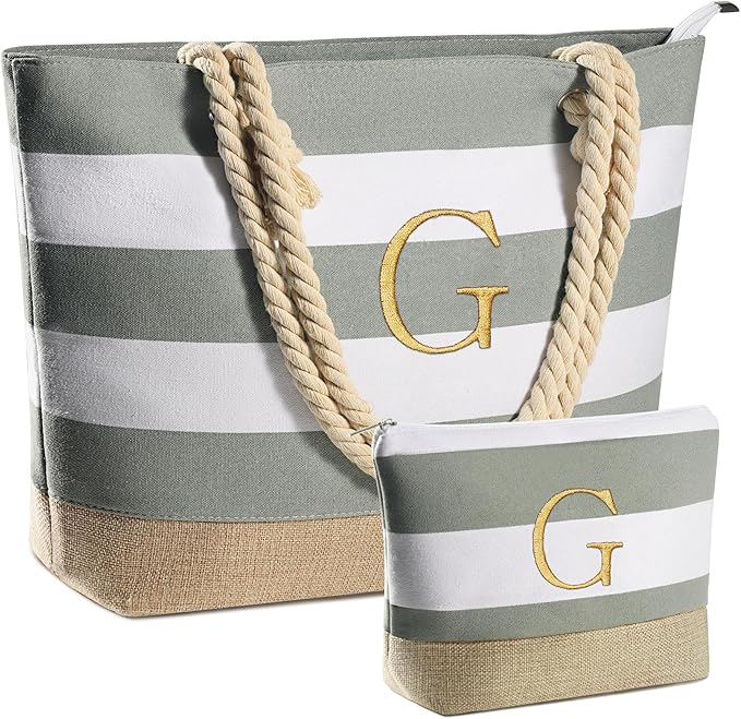 YOOLIFE Beach Bags for Women - Travel Canvas Beach Tote, Pool Waterproof Bag, Travel Essentials, Gifts for Women Birthday