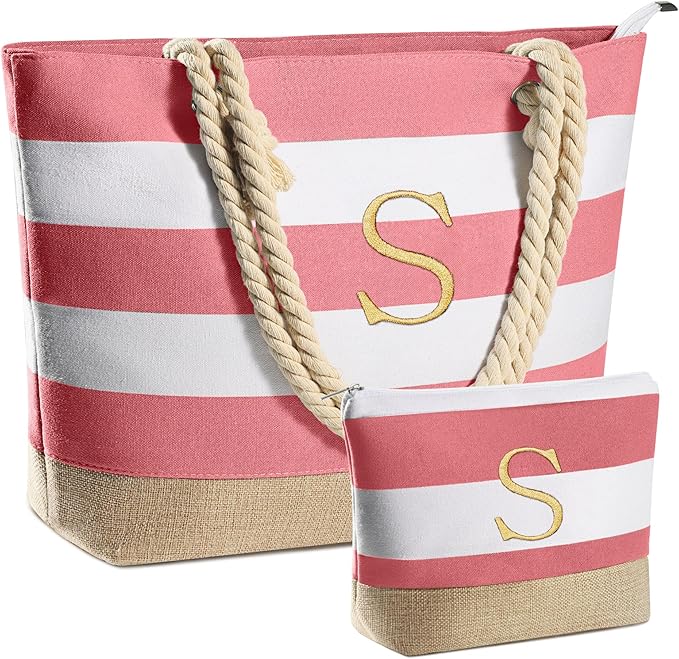 YOOLIFE Beach Bags for Women - Travel Canvas Beach Tote, Pool Waterproof Bag, Travel Essentials, Gifts for Women Birthday