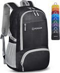 ZOMAKE Lightweight Packable Backpack 30L, Foldable Hiking Backpacks Water Resistant Compact Folding Daypack for Travel(Black)