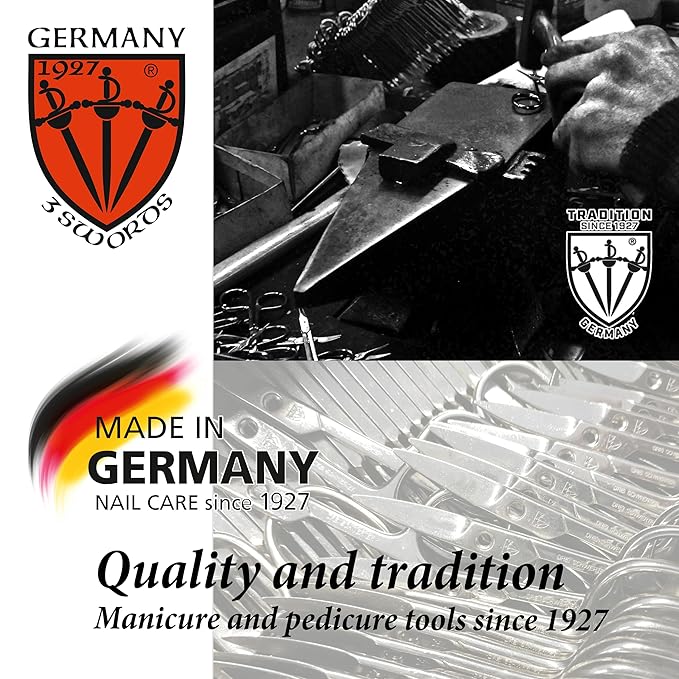 3 Swords Germany – Brand Quality 8 Piece Manicure Pedicure Grooming kit Set for Professional Nail Care with Synthetic Leather case Burgundy - Made in Germany