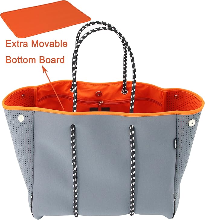 QOGiR Neoprene Multipurpose Beach Bag Tote with Inner Zipper Pocket … … … …